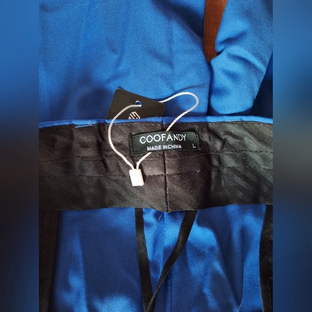 COOFANDY Men Suit Classic Fit 2 Piece Suit Set One Button L, Blue NEW